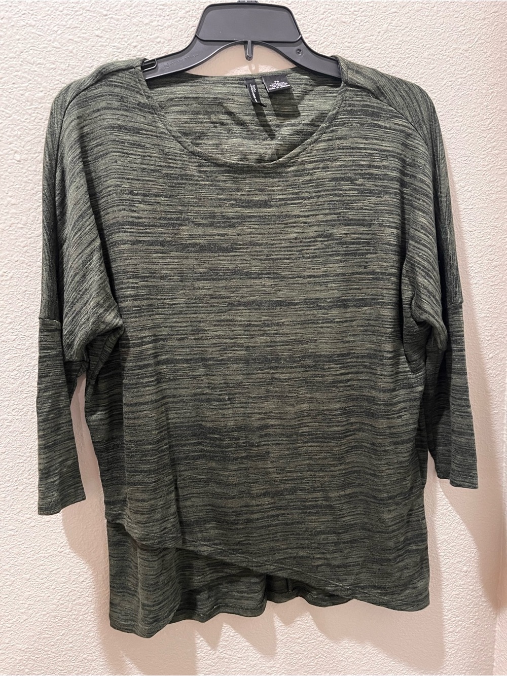 New Directions Long Sleeve Tunic in Green & Black Size PS